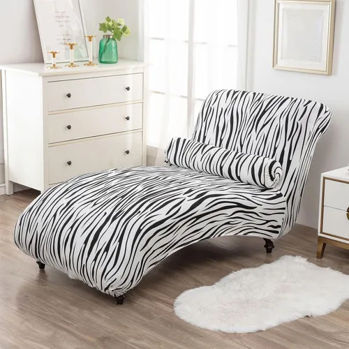 Miniatura 8 de Funda Impresa para Chaise Lounge sin Brazos Interior Funda Elástica para Silla para Sala de Estar Dormitorio Funda Elástica sin Brazos para Chaise