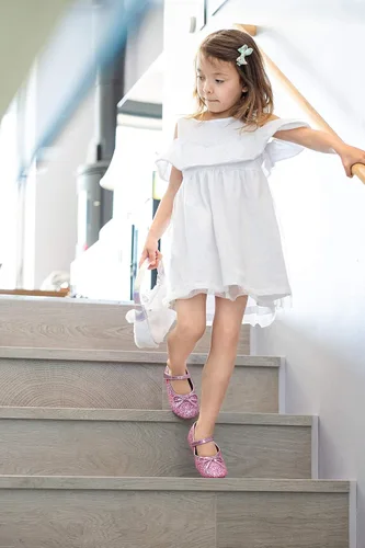 Miniatura 5 de Otter MOMO Zapatos planos de bailarina para niña, con lazo decorativo, ideales para llevar con vestido y combinan bien con flores, para escuela