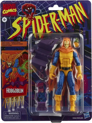 Miniatura 3 de Marvel Legends Series Spider-Man - Figura de acción Hobgoblin de 6 pulgadas, diseño inspirado en Toy Biz, incluye 3 accesorios: planeador, bomba