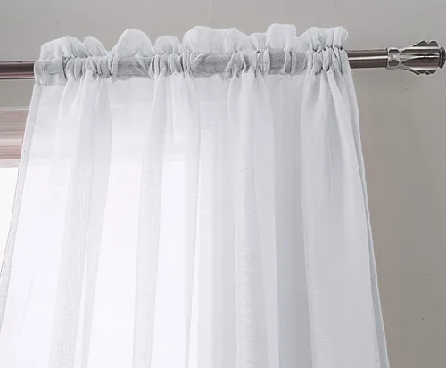 Miniatura 3 de RT Designers Collection Celine - Cortina transparente con bolsillo para barra, 54 x 90 pulgadas, color blanco