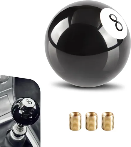 Mango de palanca de cambios para automóvil, bola de billar de 2.16 pulgadas, perilla de palanca de cambios manual en forma de 8 con adaptadores