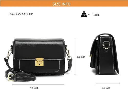 Miniatura 3 de LL LOPPOP Bolso cruzado pequeño con clase para mujer, bolso cruzado con asa superior, bolsos de cuero para mujer