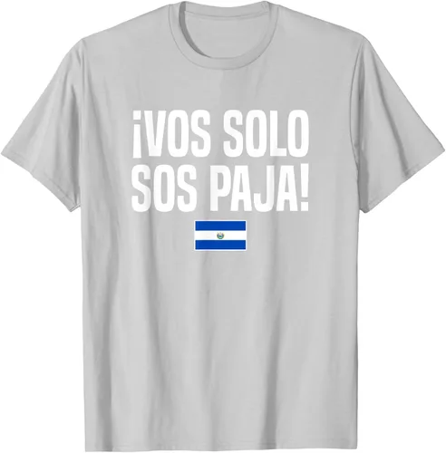 Miniatura 70 de Camiseta Vos Solo Sos Paja Salvadoran Slang Bandera de El Salvador, Negro
