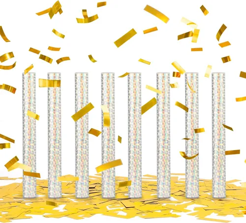 Miniatura 9 de BATTIFE Paquete de 10 varitas de confeti blanco, palitos de confeti de papel de seda para celebraciones de bodas, aniversarios, cumpleaños, 7.8