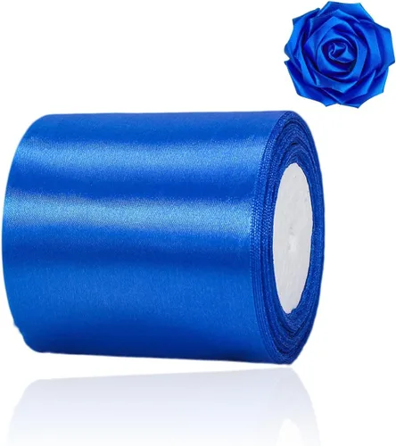 Miniatura 113 de Cinta azul de 1-1/2 pulgadas x 25 yardas, cinta de seda de satén azul real para envolver regalos, fabricación de lazos para el cabello, ramos