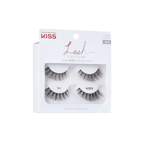 Miniatura 4 de KISS Lash Couture - Pestañas postizas de visón sintético, banda de pestañas sin nudos, reutilizables, aptas para lentes de contacto, fáciles