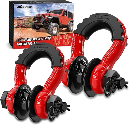 Miniatura 17 de Nilight - 2 grilletes en forma de anilla en D de 3/4 pulgadas con tornillo pasador de 7/8 pulgadas, 41 887 libras, resistentes a la rotura