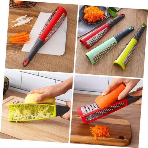 Miniatura 2 de Cortadora de queso de ajo de acero inoxidable aleatorio, acero inoxidable eficiente para cepillar vegetales, herramienta de cocina compacta fácil