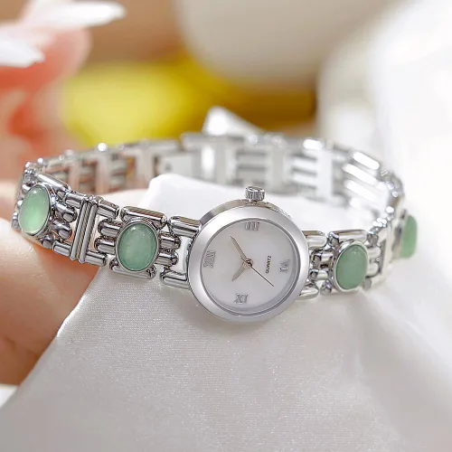 Miniatura 2 de Reloj de pulsera vintage para mujer, reloj de pulsera de cuarzo de acero inoxidable, resistente al agua