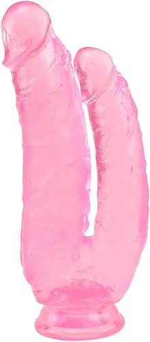 Doble pene realista de silicona con fuerte ventosa para empujar manos libres, juguetes adultos 2025 para mujeres 64u765f4f