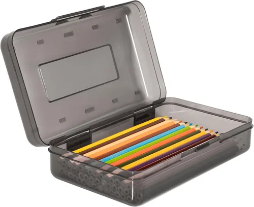 Caja de lápices, estuche de lápices de gran capacidad, cajas de lápices de plástico para niños, niñas, niños y adultos, caja de almacenamiento de