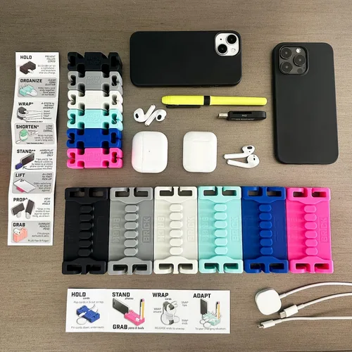 Miniatura 6 de CordBrick /DeskBrick - Paquete de soportes para cables con peso para mesita de noche y escritorio, cargador de teléfono, organizador de cables