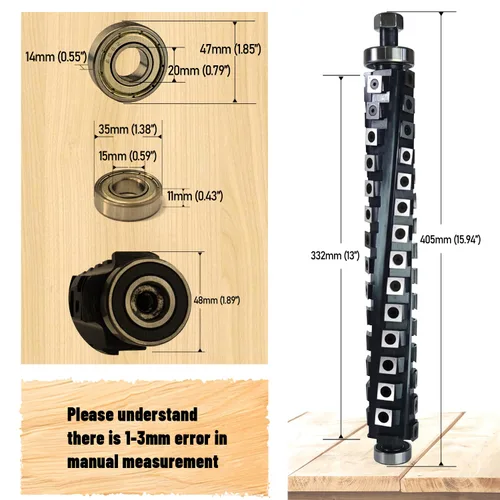 Miniatura 2 de Cabezal de corte helicoidal espiral de 13 pulgadas para cepilladora DeWalt DW735 DW735X