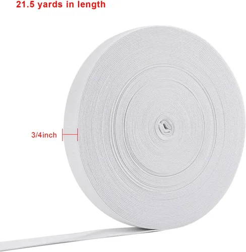 Miniatura 7 de Hicarer Elástico de 3/4 pulgadas para coser bandas elásticas anchas de punto, carretes elásticos de 21.5 yardas, cordón elástico para proyectos