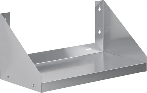 AmGood Estante de pared de acero inoxidable con protectores laterales (24 pulgadas de largo x 12 pulgadas de profundidad)