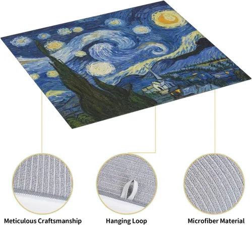 Miniatura 3 de Van Gogh Starry Sky Night Art - Tapete de secado de platos para encimera de cocina, 16 x 18 pulgadas