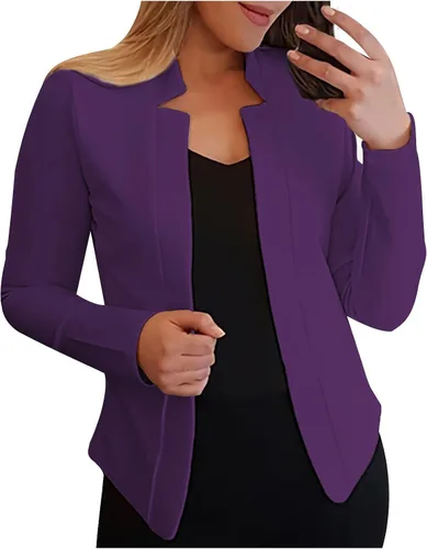 Miniatura 24 de Chaquetas ligeras para mujer, estilo casual, manga larga, frente abierto, chaqueta elegante, para trabajo, oficina, trajes profesionales