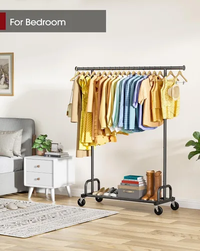 Miniatura 7 de Sakugi Perchero de Ropa - Percheros de Ropa de Gran Capacidad para Colgar Ropa con Ruedas con Cerradura, Perchero de Metal que Ahorra Espacio