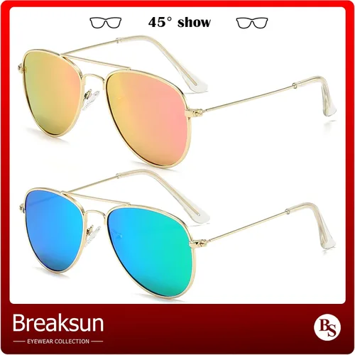 Miniatura 5 de Breaksun Lentes de sol polarizados de aviador para niñas y niños de 3 a 10 años, lentes de sol clásicos de aviador para adolescentes y jóvenes