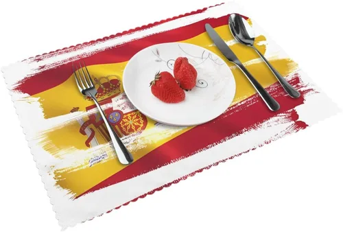 Miniatura 9 de Rectangular Placemats Set of 4, Heat Resistant Flag of Hawaii American Printed Kitchen Dining Table Mats