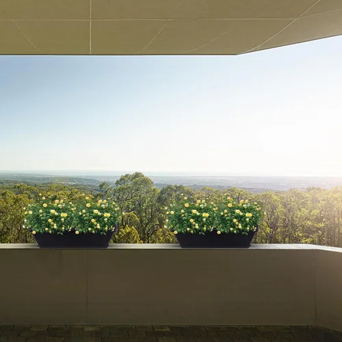 Miniatura 6 de ERINGOGO Maceta rectangular de plástico de 19.68 pulgadas con orificio de drenaje y platillo para uso en interiores y exteriores, balcón, patio