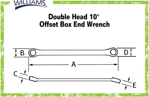 Miniatura 4 de Williams BWM-1315 Llave de extremo de caja de desplazamiento de 10 grados de cabeza doble de 13 por 0.591 in