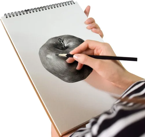 Miniatura 6 de KXF Cuaderno de bocetos en espiral A4 en blanco, 60 páginas, bloc de bocetos de artista con tapa dura, 6.00 oz/m², libro de dibujo artístico