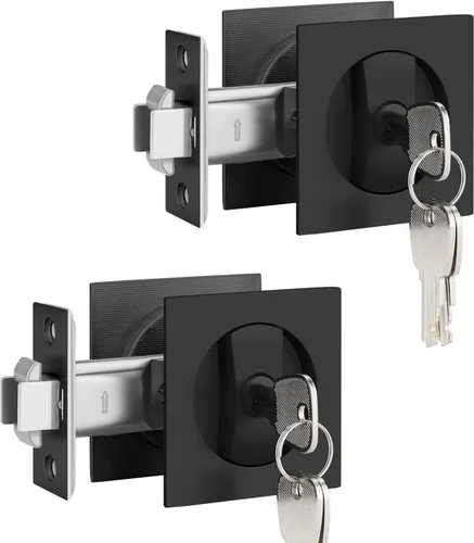 Miniatura 20 de Paquete de 6 manijas de puerta de paso para pasillo o armario, manijas interiores de latón satinado sin llaves, manijas de puerta interiores doradas