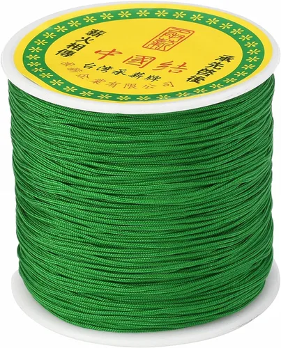 Miniatura 55 de Cordón de nailon trenzado de 150 yardas, cuerda roja de 0.020 in para pulsera, hilo de cuentas de nailon para collar Kumihimo, joyas, borlas
