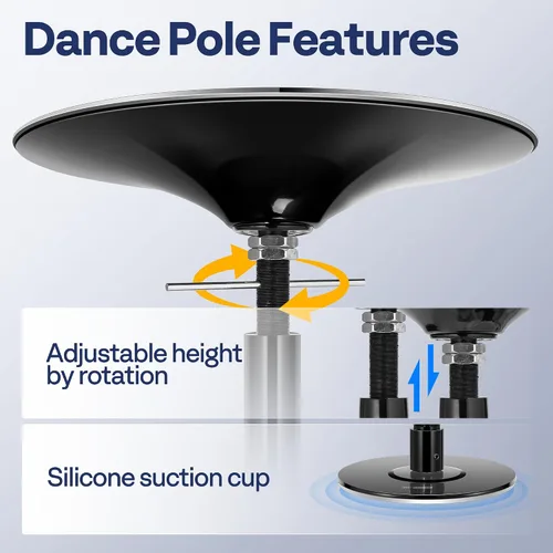 Miniatura 3 de VIVOHOME Caño Profesional para Baile Giratorio, Caño de Baile Portátil de 45 mm para Ejercicio en Casa