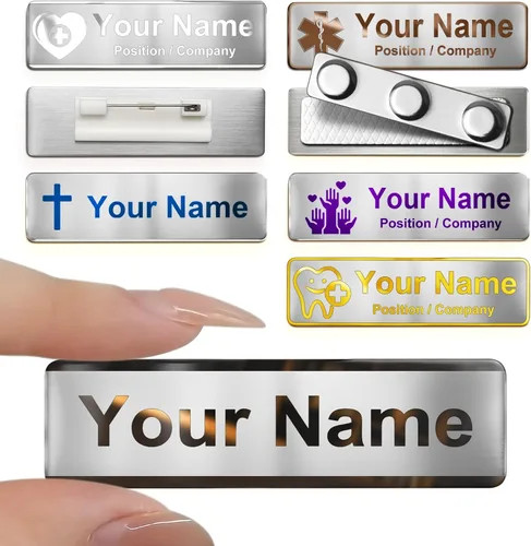 Miniatura 13 de Placa de identificación personalizada grabada con parte trasera adhesiva, placa conmemorativa personalizada de acero inoxidable, placa de nombre