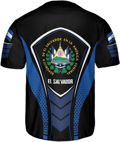 Miniatura 4 de Personalizado El Salvador Camiseta De Béisbol, Camisa Personalizada Hombres Orgullosos Camisetas De La Bandera De El Salvador, Camisas Del Salvador