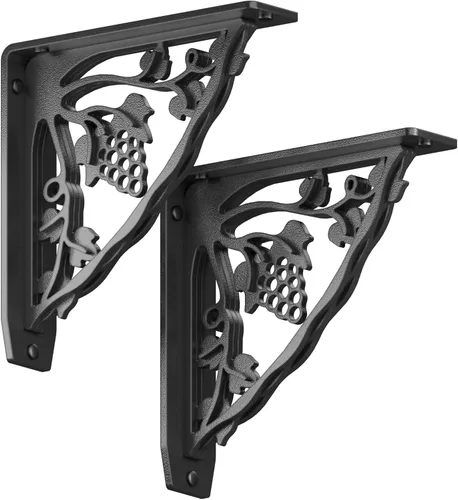 Miniatura 26 de Starby Angel Oak - Kit de soporte de estante resistente, 8 x 8 pulgadas, juego de dos soportes de metal para estanterías, estantes de madera, repisa