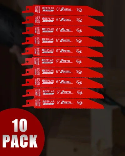 Miniatura 5 de Paquete de 10 hojas de sierra de desmontaje automático bimetálicas de 6 pulgadas 14/18 TPI para metal, 6 pulgadas 18-TPI hojas de sierra recíproca