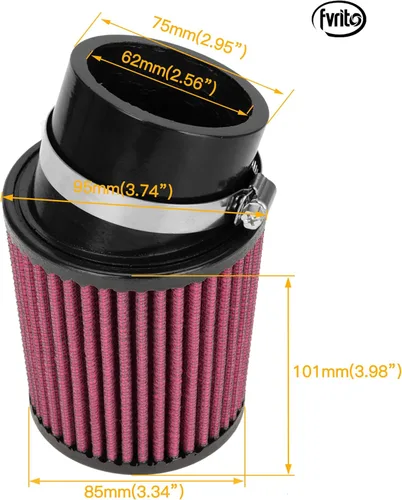 Miniatura 3 de FVRITO Kit limpiador de filtro de aire de 2.441 in 212cc para Predator 212 196cc 224cc GX160 GX200 6.5HP Clone Engine Coleman CT200U CT200U-EX A-Rojo