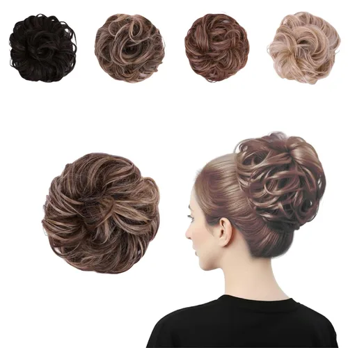 Miniatura 23 de Juvabun Messy Bun 2.0 - Extensión de cabello de moño desordenado de color gris claro, suave y ligero, para mujer, uso diario Gris claro 2.0