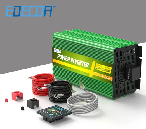 Miniatura 7 de EDECOA Inversor de corriente de onda sinusoidal pura de 3000 W 3000 vatios CC 12 V a 110 V 120 V AC inversor solar con 3 salidas y bloque