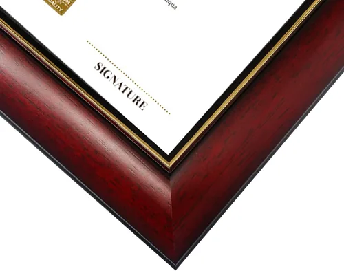 Miniatura 5 de GraduatePro Marco de diploma de certificado de 8.5 x 11, madera maciza y acrílico con protección UV, acabado cereza con ribete dorado