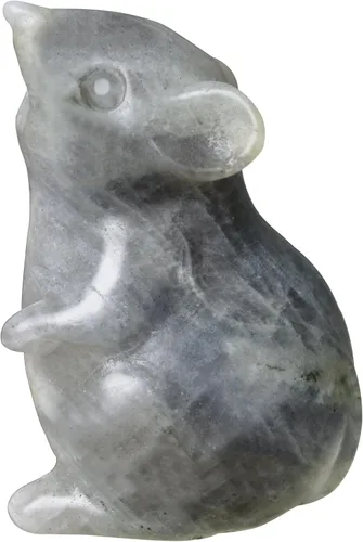 Miniatura 8 de Figura de ratón de cristal de obsidiana hecha a mano – Decoración de escritorio Feng Shui que atrae la riqueza, mini adorno de meditación.