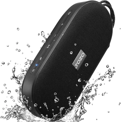 TOZO Altavoz Bluetooth grande PA1, potente sonido estéreo 2.0 con graves profundos, tiempo de reproducción de 25 horas, altavoz de ducha impermeable