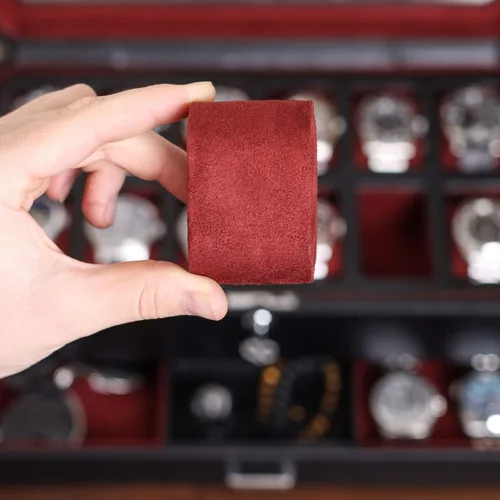 Miniatura 8 de Caja de reloj con cajón de valet para hombres 12 ranuras, caja de reloj de lujo, organizador de exhibición, forro de microgamuza, soporte