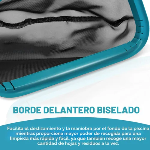 Miniatura 5 de POOLWHALE Rastrillo de red de desnatador de piscina, red de nailon profundo con marco de aluminio, redes de malla ultra fina para limpiar hojas