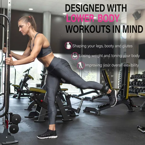 Miniatura 2 de AOHO MOOON - Brazalete de tobillo para máquina de cable, accesorios de gimnasio para mujeres y hombres, puños de tobillo de neopreno para patadas