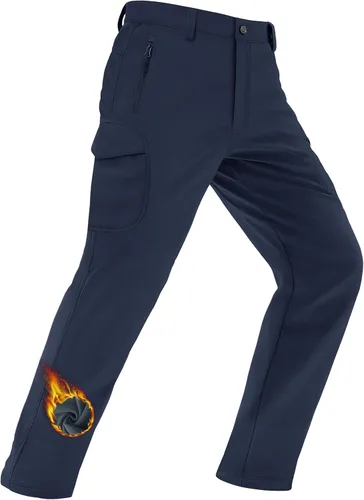 Miniatura 7 de MAGCOMSEN - Pantalones de invierno para hombre, impermeables, con forro polar pantalones tácticos softshell, para snowboard, esquí, con bolsillos