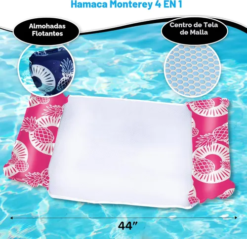 Miniatura 4 de Waterlife - Paquetes de 2-3-4 hamacas de piscina 4 en 1, flotador de silla de piscina inflable, hamaca de agua