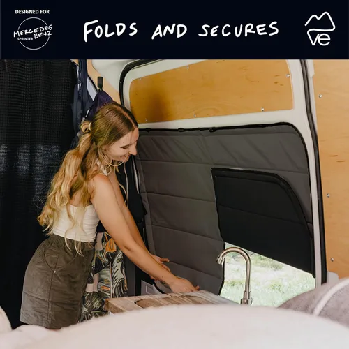 Miniatura 6 de VanEssential Cubierta Magnética Aislante para Ventana de Oscurecimiento Total Diseñada para Puerta Corredera Mercedes-Benz NCV3 y VS30 con Marco