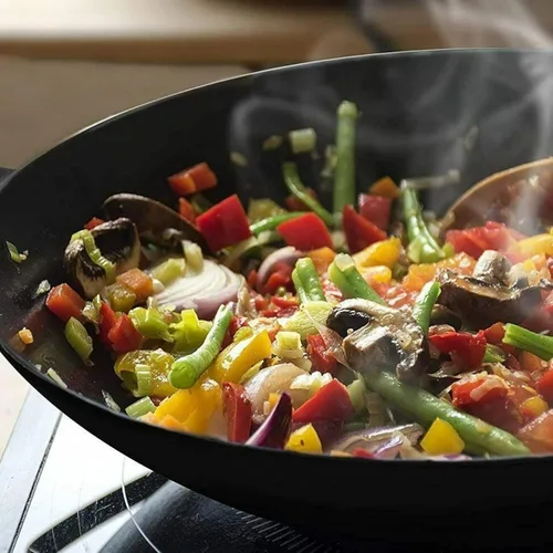 Miniatura 7 de Jim Beam Wok, plancha y sartén de hierro fundido de construcción resistente de 12 pulgadas