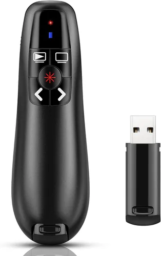 Presentation Clicker Wireless Presenter Remote Clicker para Presentación de PowerPoint, RF 2.4GHz USB PowerPoint Clicker Slide Advancer con Control