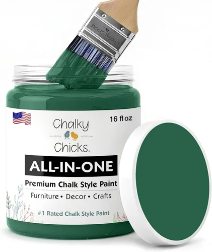 Miniatura 70 de Chalky Chicks - Pintura mate a la tiza, no requiere lijado, 4 onzas líquidas, color gris oscuro (Gun Metal Gray), para muebles, pintura sin Gris