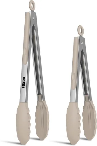 Miniatura 22 de Pinzas de cocina, pinzas de cocina de acero inoxidable con puntas de silicona, pinzas de bloqueo de alta resistencia al calor de 600 ºF para cocinar